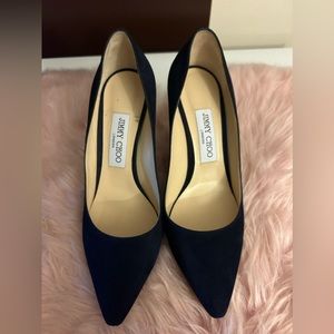 Authentic Jimmy choo romy 60, navy suede size 37 1/2 (size 7)
